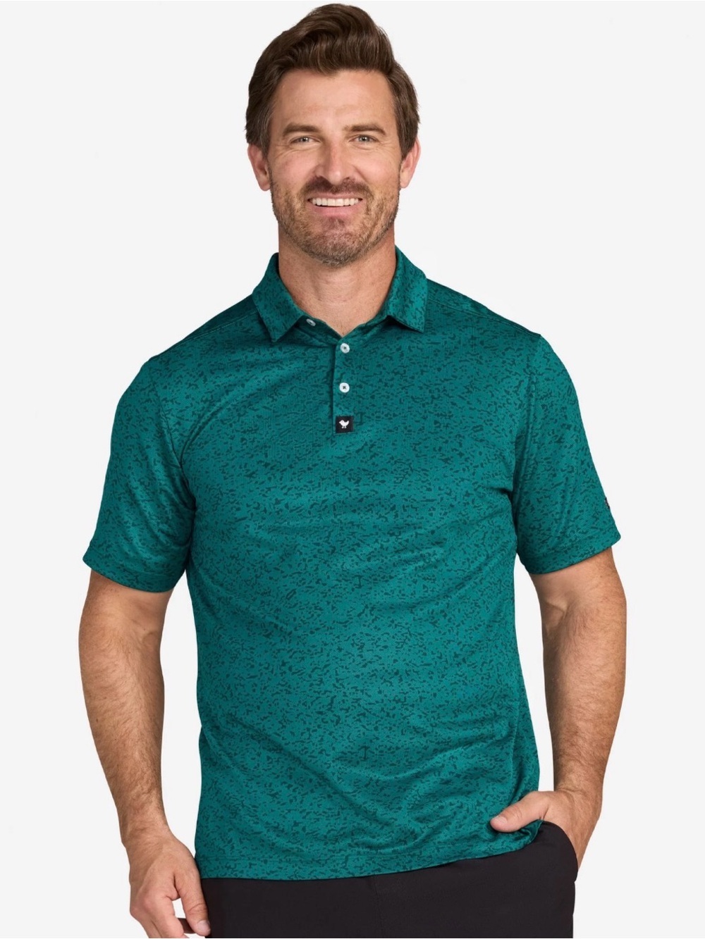 Bad Birdie Men’s Medium Greens Keeper Tech Pique Polo Golf Performance Preppy